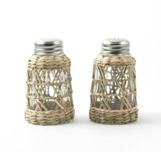 Seagrass wrapped salt/pepper sets